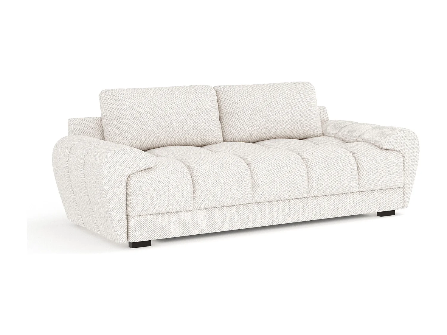 Canapé en tissu chenille Peebles - 3 places - creme