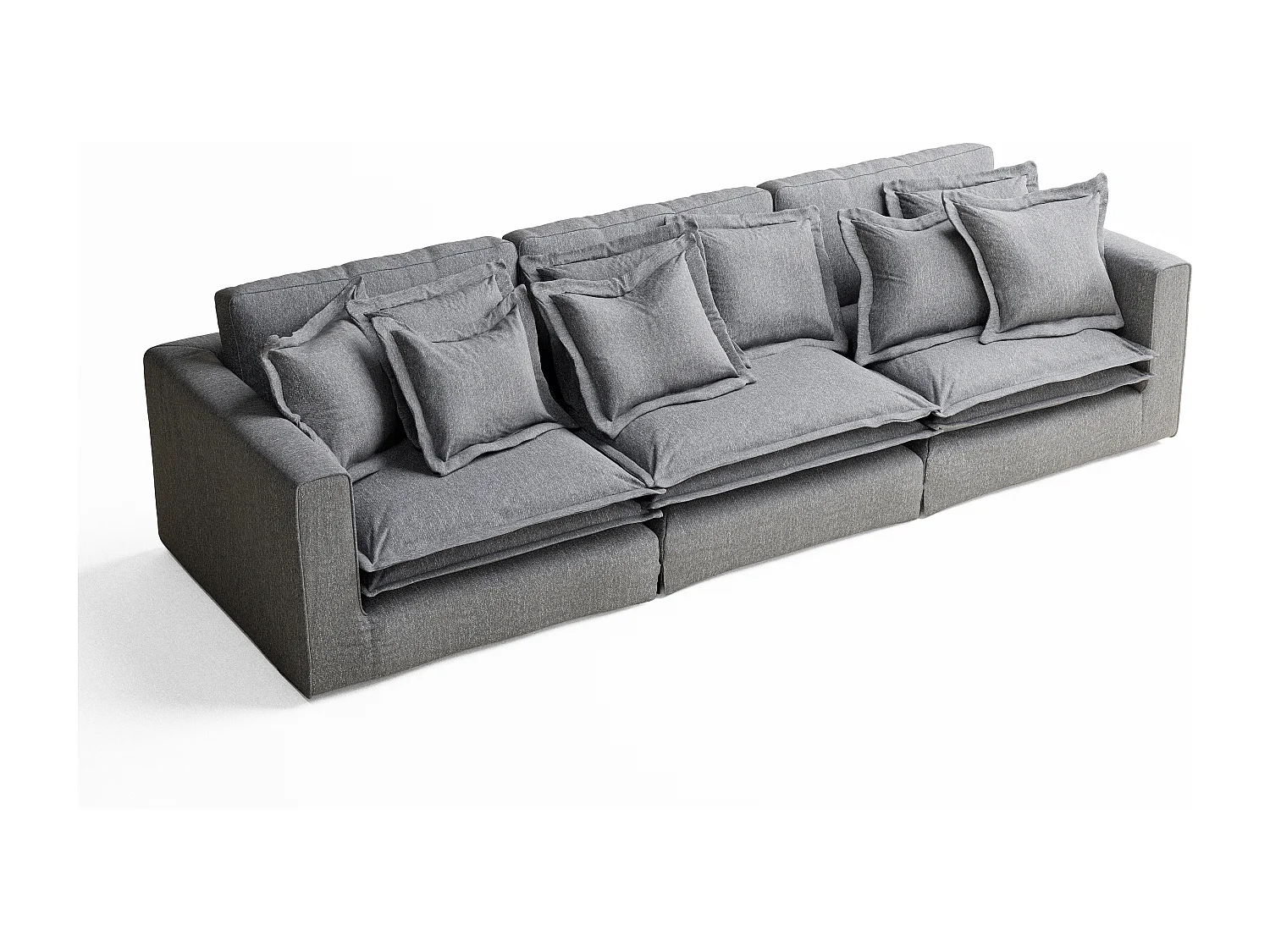 Canapé en toile tissée Amalfi - 6 places - gris