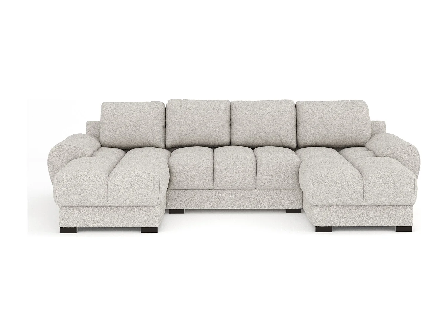 Canapé panoramique en toile tissée Peebles - 6 places - beige