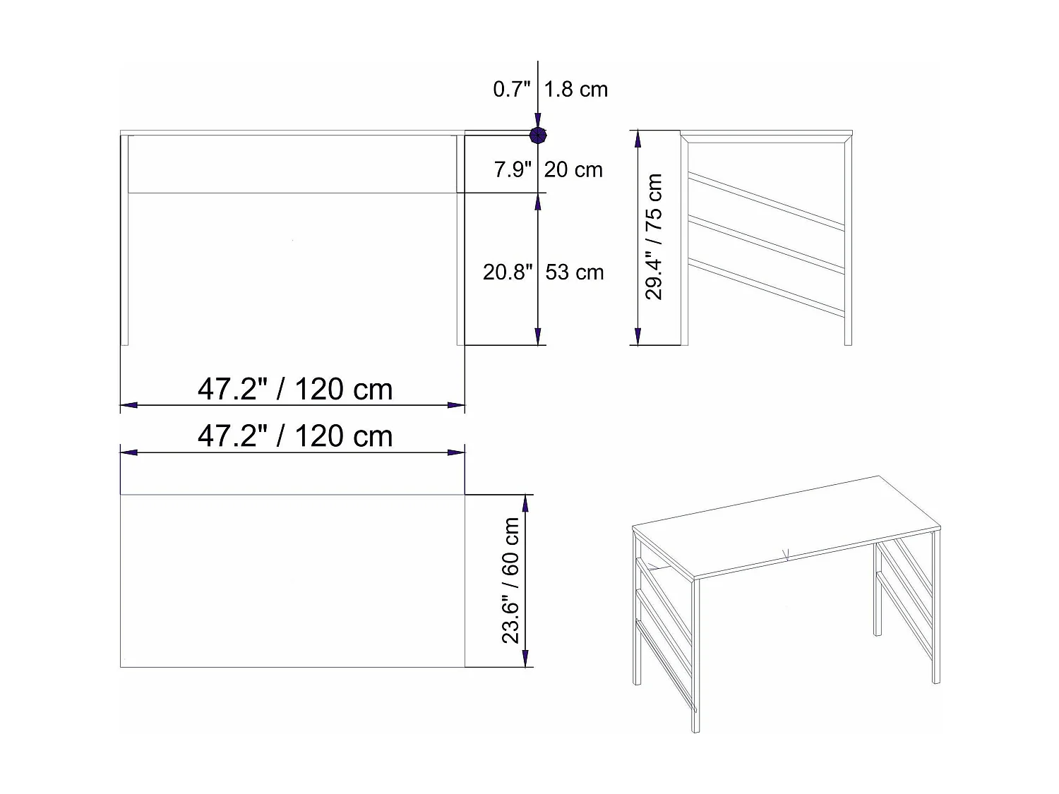 Secretária de Estudo Moderna e Glamourosa Tuna - Dourado e Branco