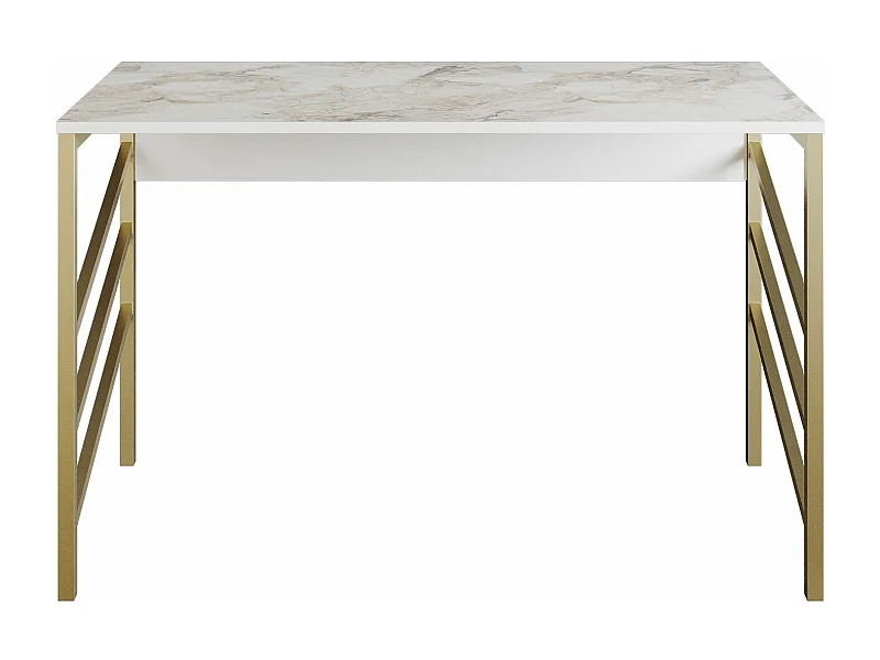 Secretária de Estudo Moderna e Glamourosa Tuna - Dourado e Branco