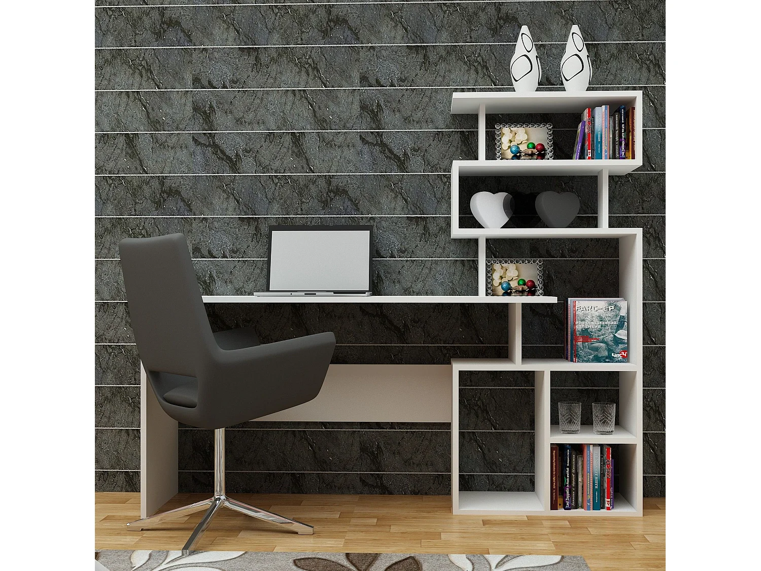 Secretária NEXT Branca - Design Moderno e Funcionalidade para Estudo e Trabalho