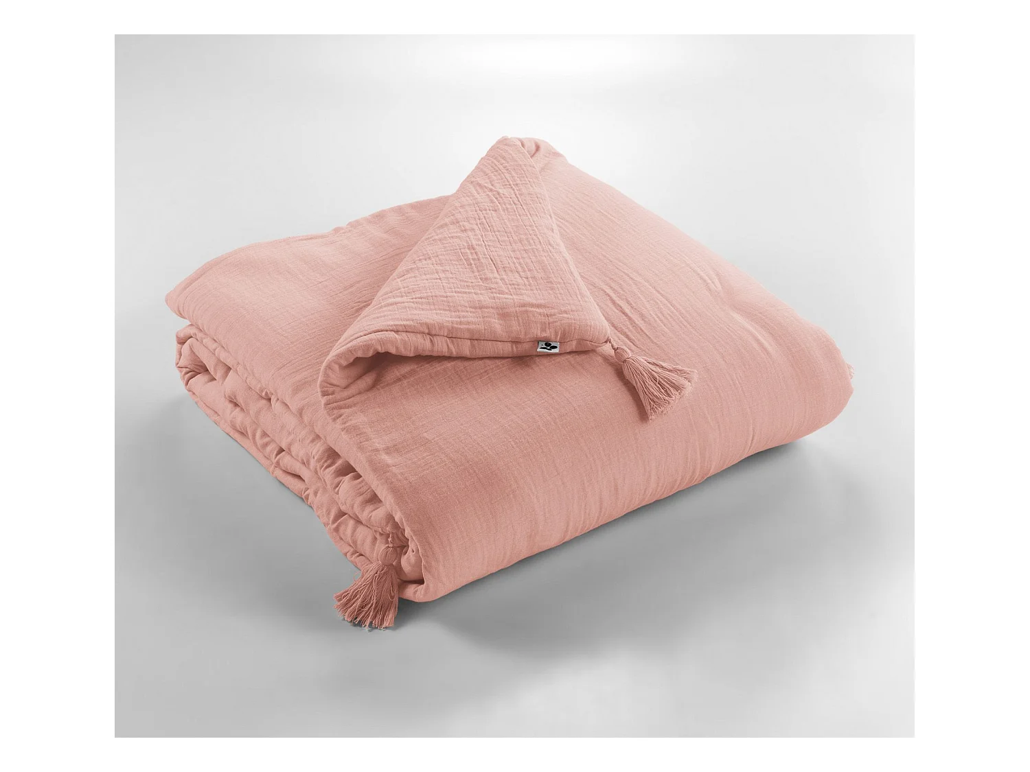 Edredon 150 x 150 cm GAÏA Rose pêche