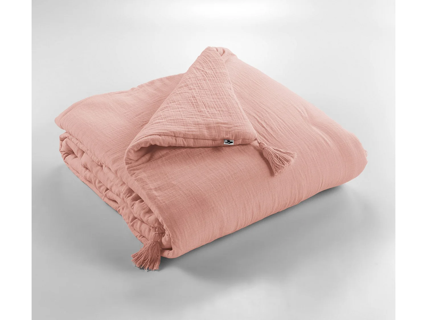 Edredon 150 x 150 cm GAÏA Rose pêche