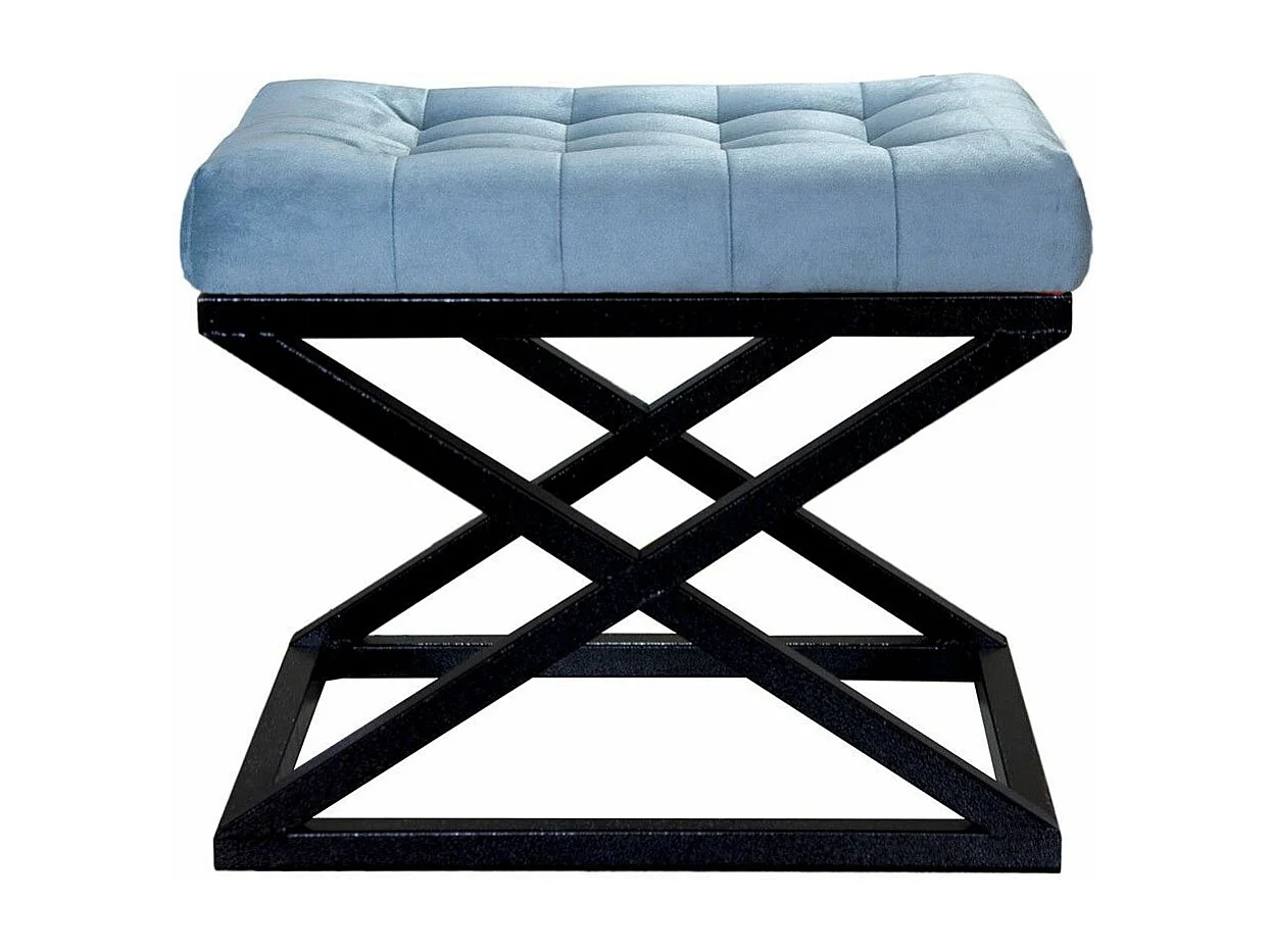 Pufe Elegante em Preto e Turquesa - Conforto e Estilo para Sua Casa