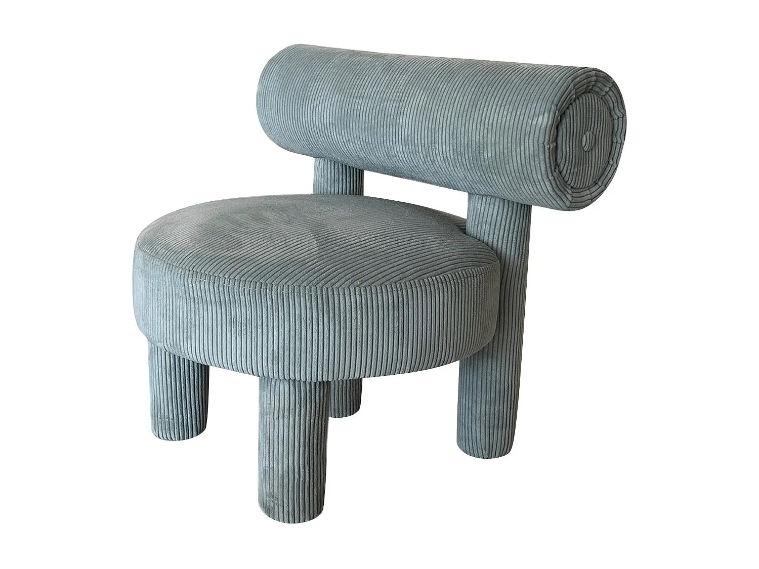 Sillón elegante, azul, 39 x 58 x 39 cm | Estructura 100 % madera de carpa, tejido 100 % poliéster | Diseño cómodo para salón y oficina