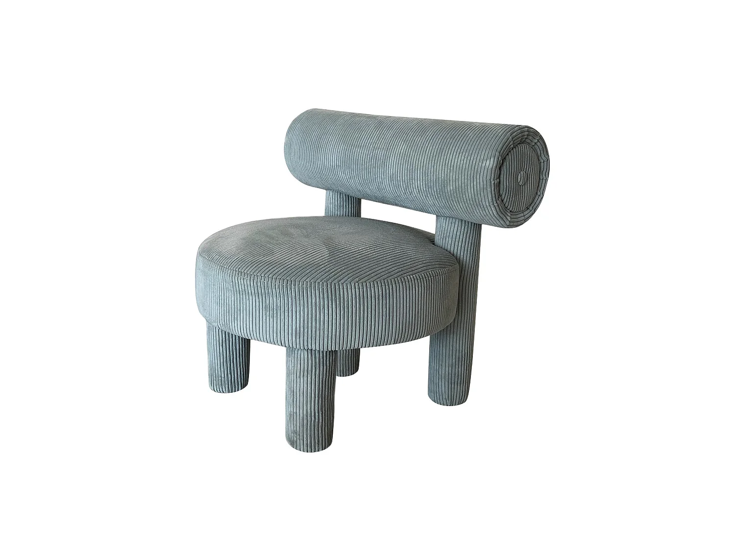 Sillón elegante, azul, 39 x 58 x 39 cm | Estructura 100 % madera de carpa, tejido 100 % poliéster | Diseño cómodo para salón y oficina