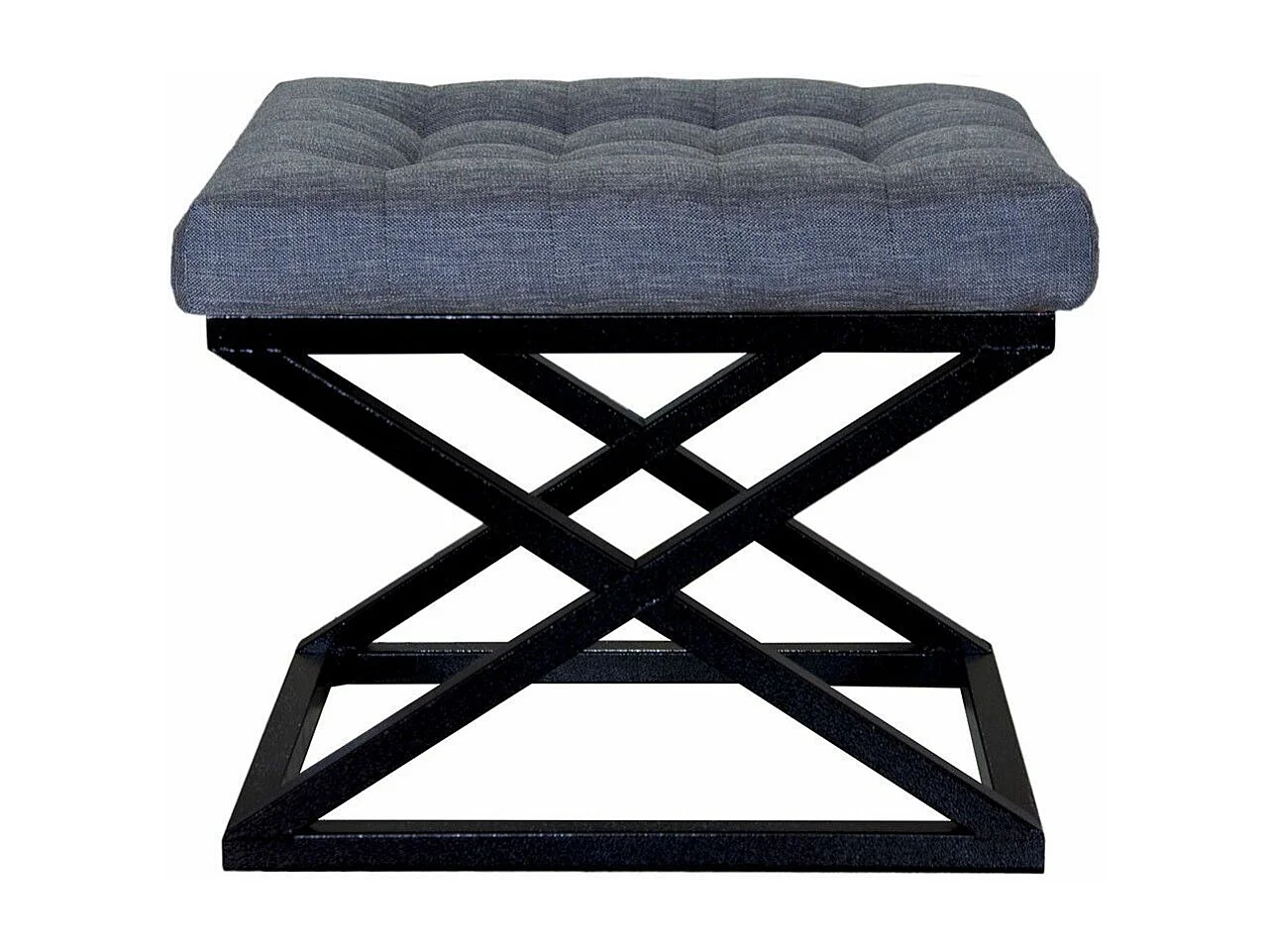 Pufe Elegante em Preto e Azul - Conforto e Estilo para Seu Espaço