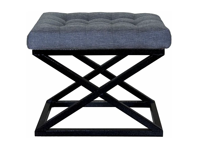 Pufe Elegante em Preto e Azul - Conforto e Estilo para Seu Espaço