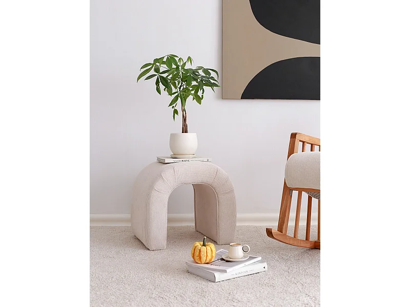 Puf Altadena 572, Blanco, 45x46x51cm, Tapiz