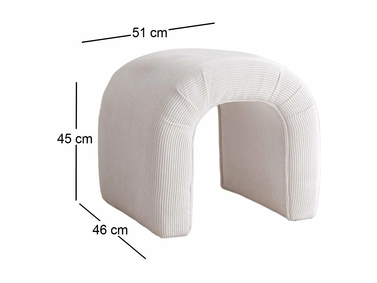 Puf Altadena 572, Blanco, 45x46x51cm, Tapiz