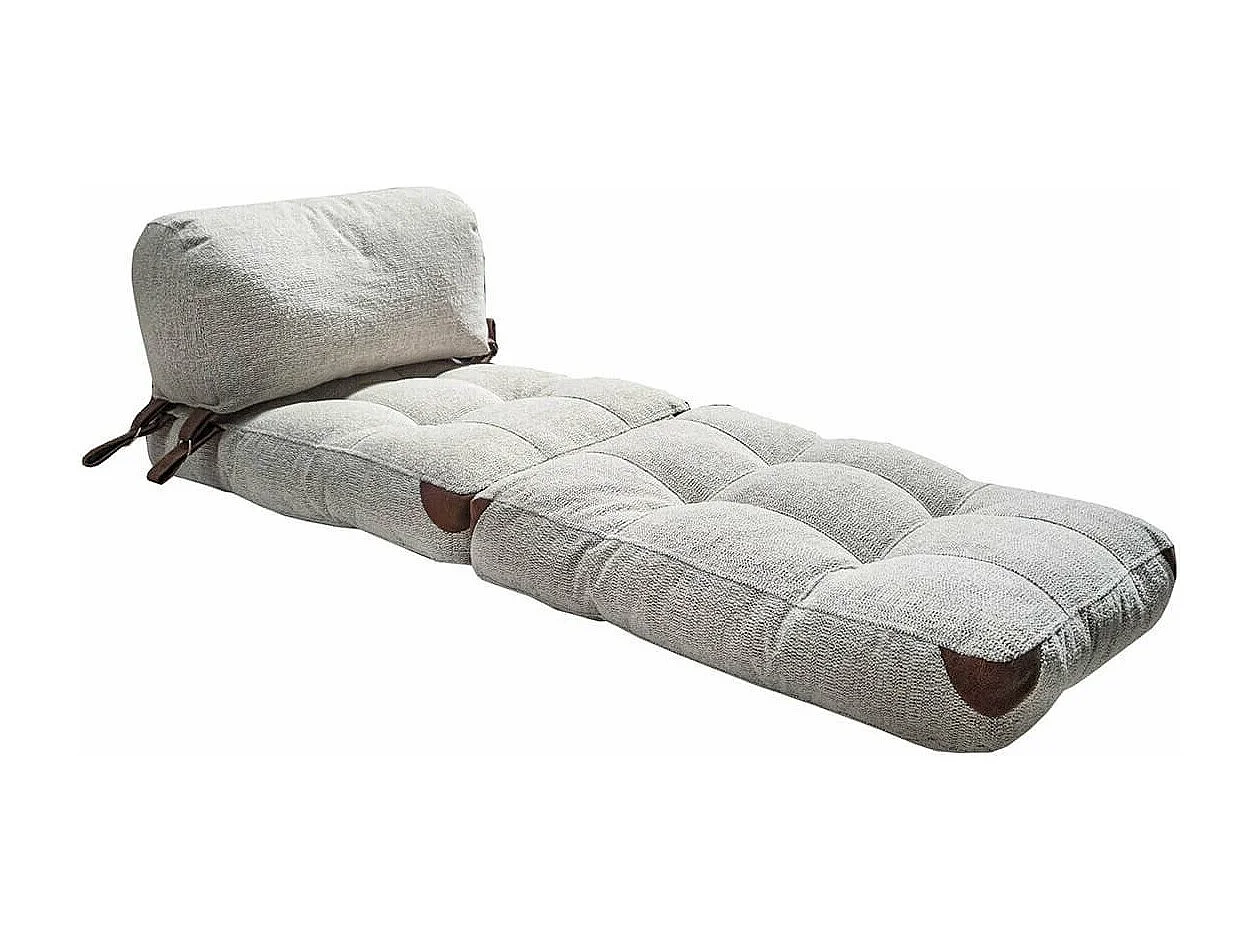 Eleganter 1-Sitzer-Schlafsessel, Stoff Teddy grau, 80 x 70 x 60 cm | 100 % Polyester, Komforthöhe von 24 cm, umbaubar in ein 160 cm breites