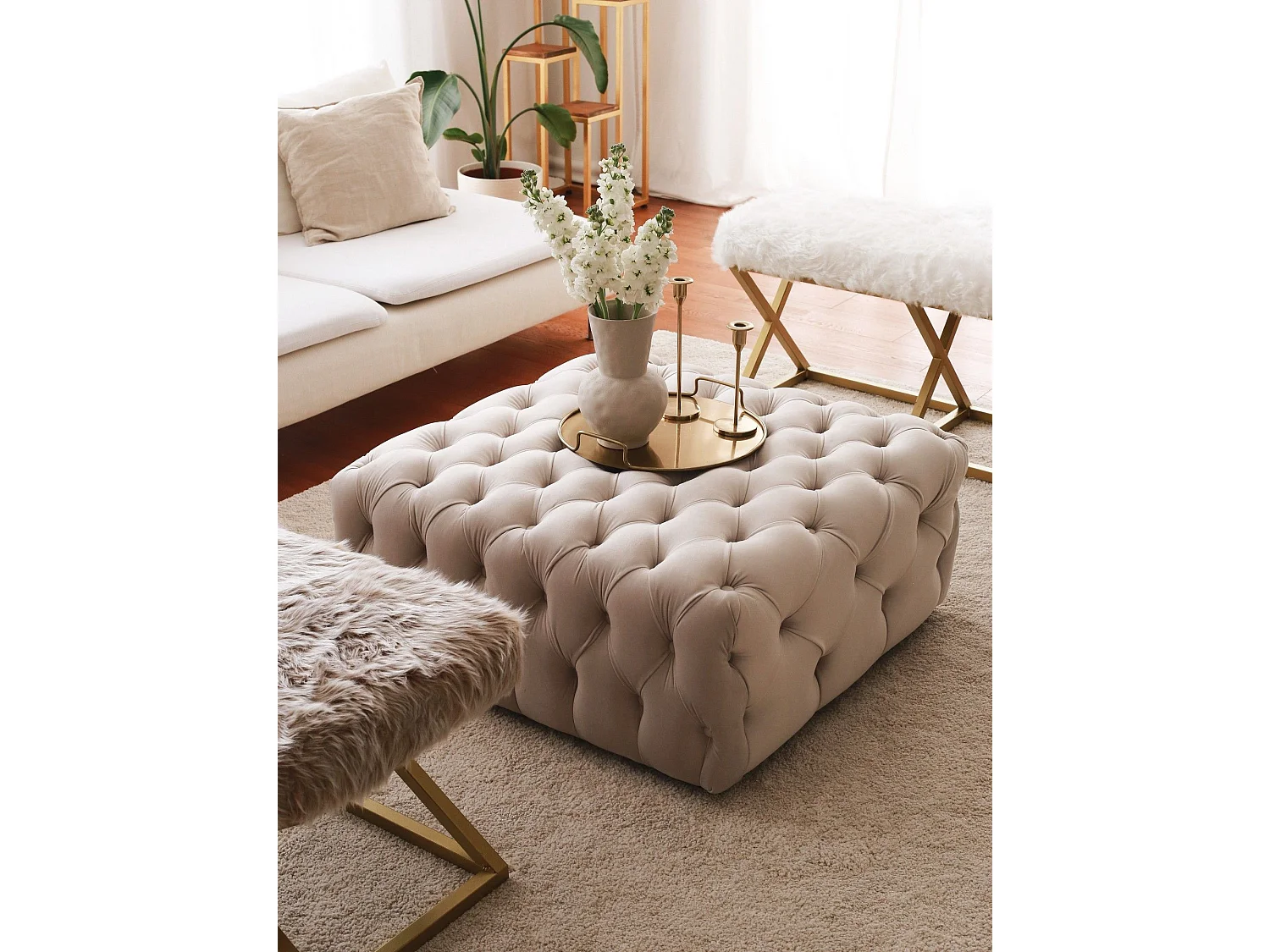 Pufe Chester Creme - Conforto e Estilo para Sua Casa