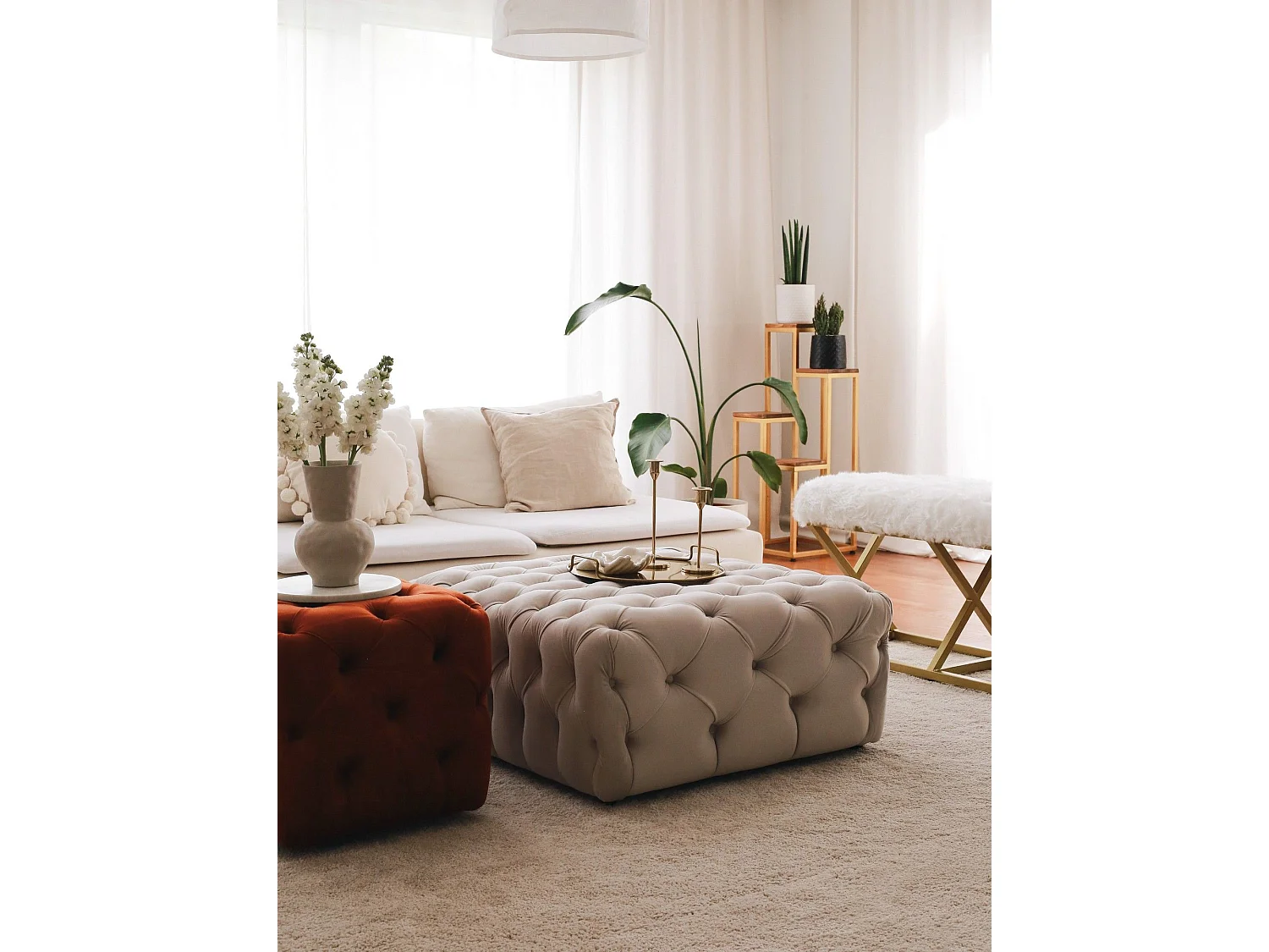 Pufe Chester Creme - Conforto e Estilo para Sua Casa