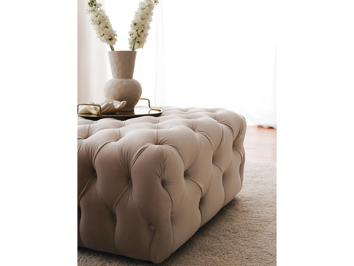 Pufe Chester Creme - Conforto e Estilo para Sua Casa