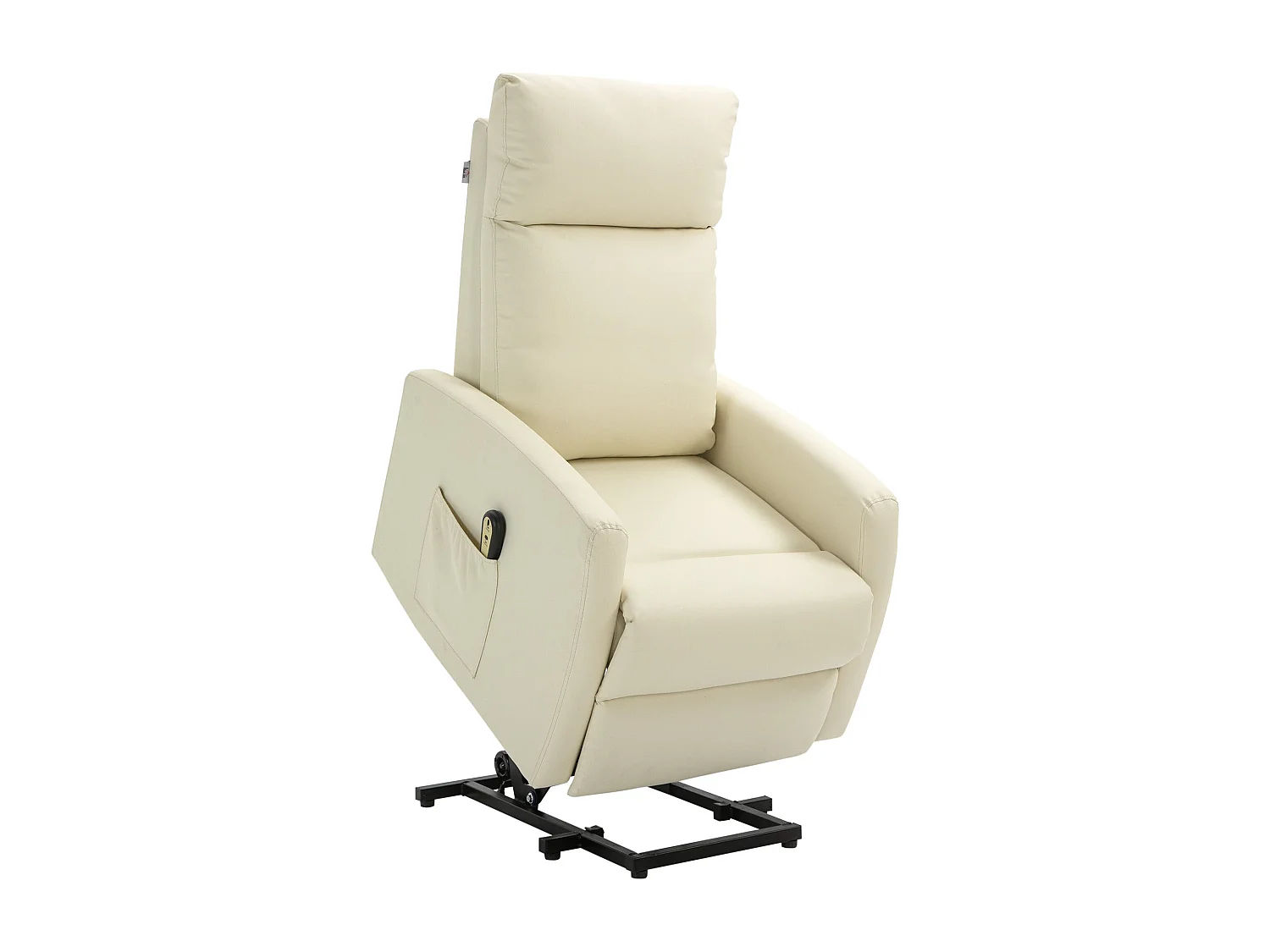 Sillón Glow Homcom elevable respaldo reclinable crema 105x67x95 cm
