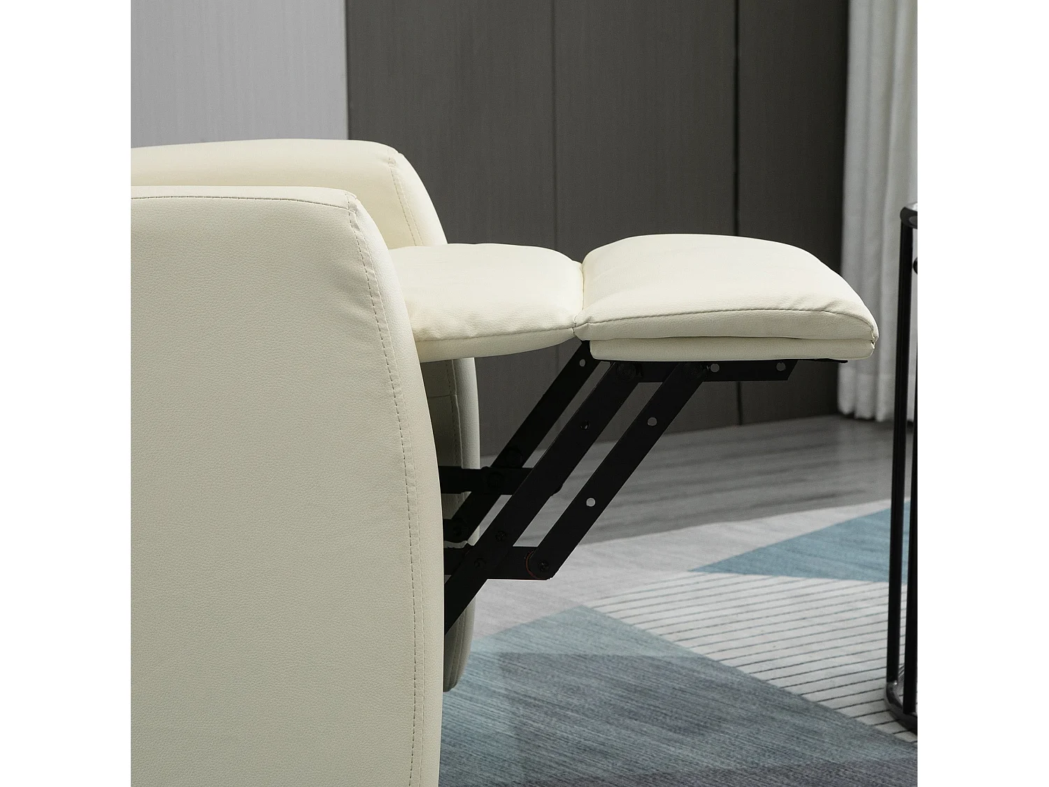 Sillón Glow Homcom elevable respaldo reclinable crema 105x67x95 cm