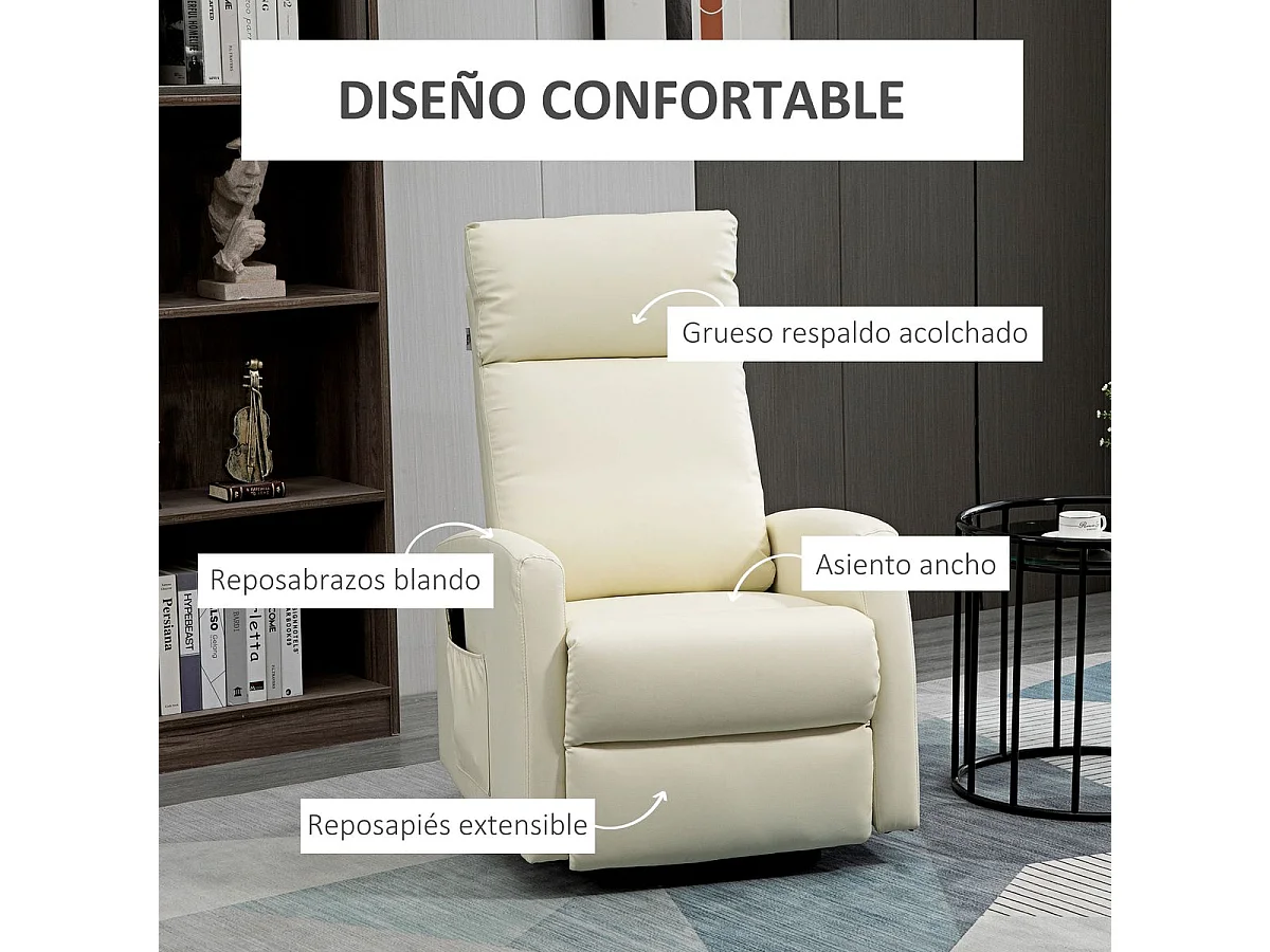 Poltrona Elétrica Reclinação 145° HOMCOM com Controle Remoto para Idosos e Pessoas com Mobilidade Reduzida