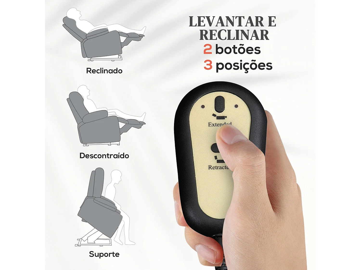 Poltrona Reclinável Elétrica com Massagem e Aquecimento - Design Moderno Cinza 89x93x105 cm