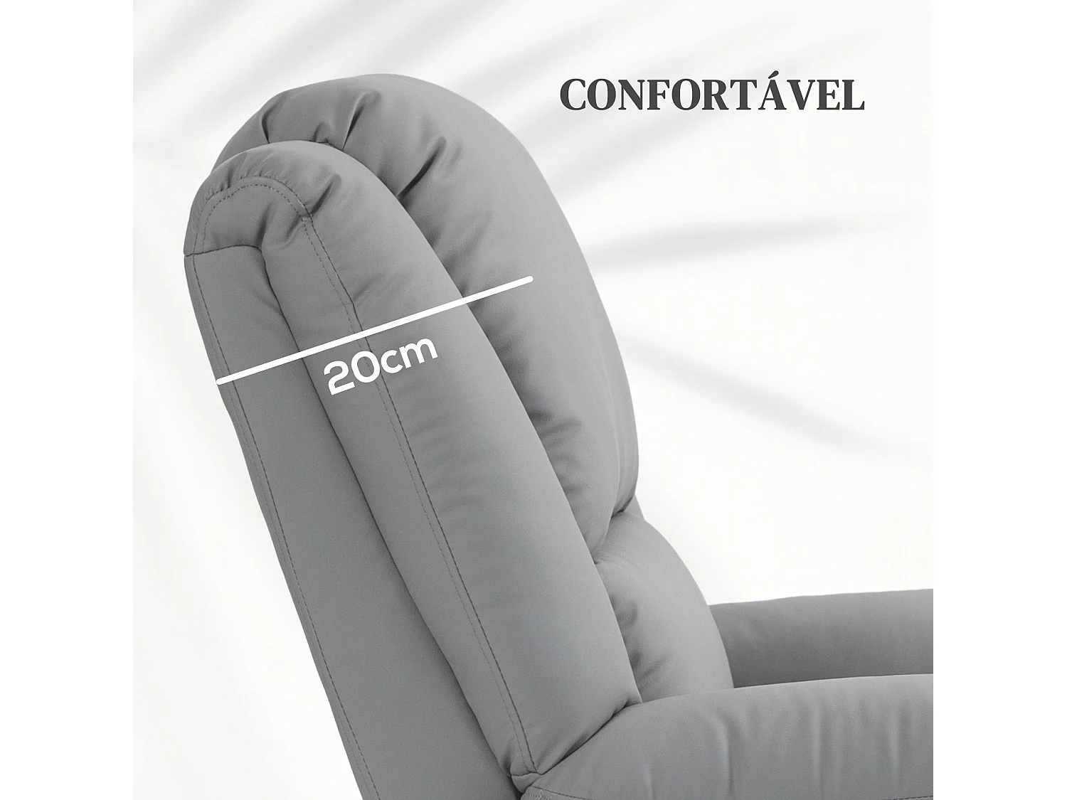 Poltrona Reclinável Elétrica com Massagem e Aquecimento - Design Moderno Cinza 89x93x105 cm