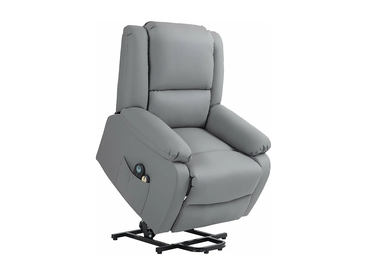 Poltrona Reclinável Elétrica com Massagem e Aquecimento - Design Moderno Cinza 89x93x105 cm