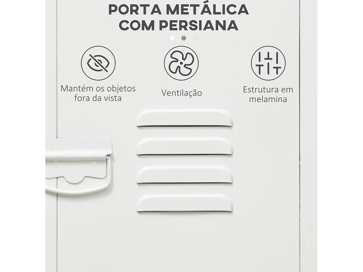 Vinsetto Bloco de Gavetas Móvel com Rodas e Porta de Metal para Arquivos A4 - Branco 38x38,5x55,5 cm