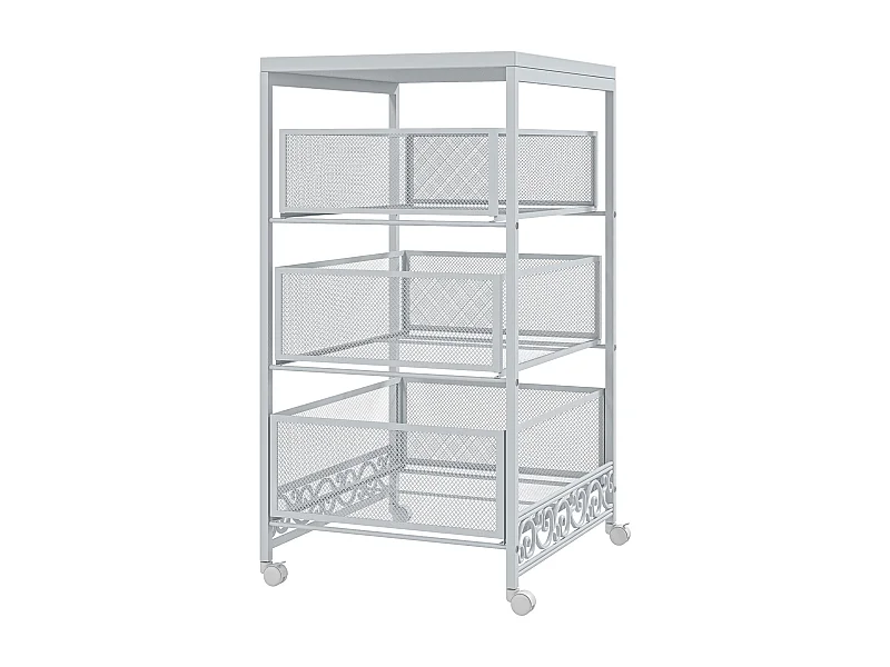 Carrito de almacenamiento blanco 34x29.5x57.5 cm HOMCOM