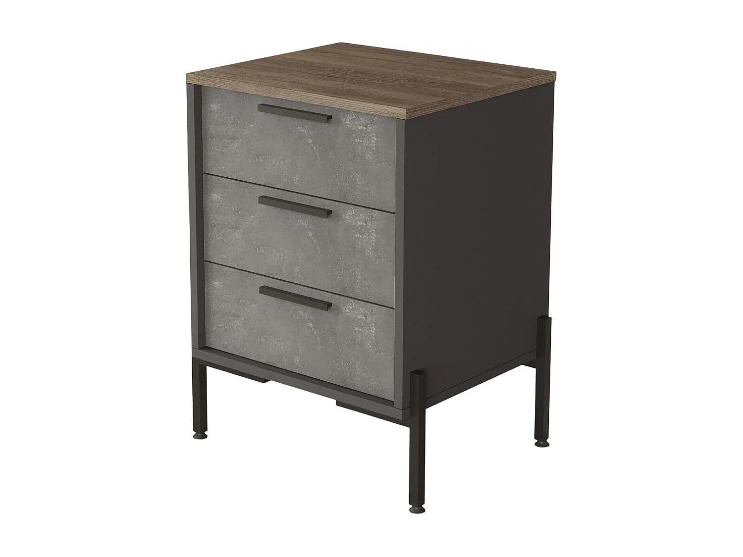 Cajonera VS3-CGA antracita gris marrón 54x44.5x70 cm