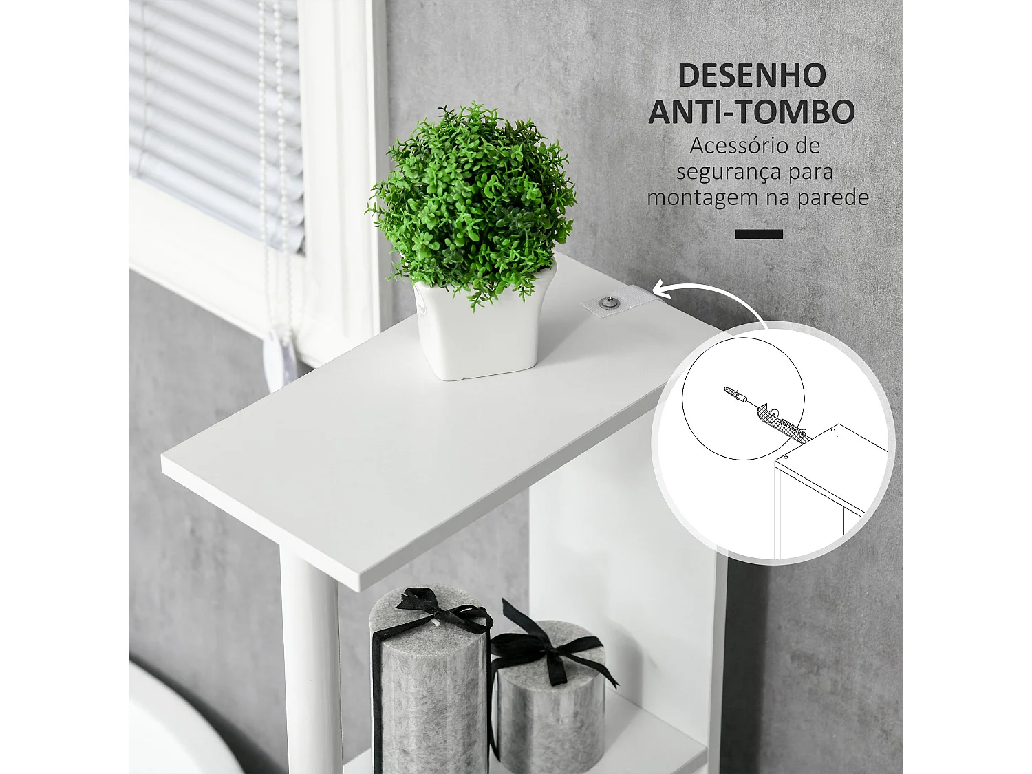 Columna de baño Dallas Kleankin 2 estantes + 2 armarios blanco 118x29,8x15,2 cm