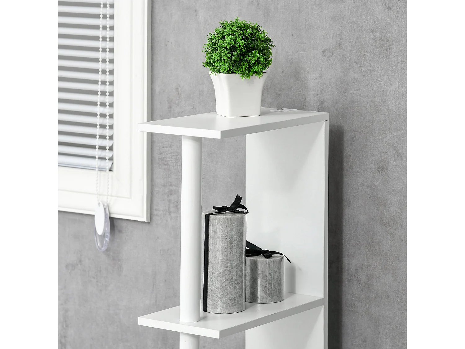 Columna de baño Dallas Kleankin 2 estantes + 2 armarios blanco 118x29,8x15,2 cm
