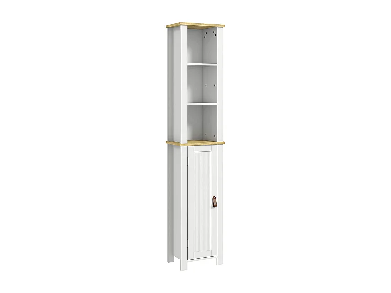 Columna de baño Monte Kleankin con puerta y 3 estantes blanco/natural 165x34x23 cm