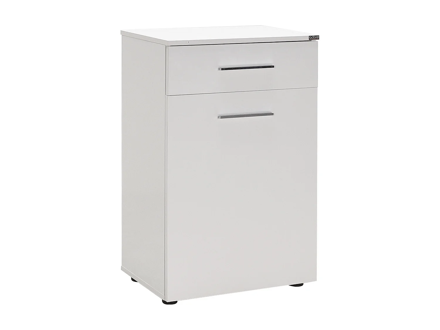 Meuble bas avec panier à linges blanc Lika 52cm