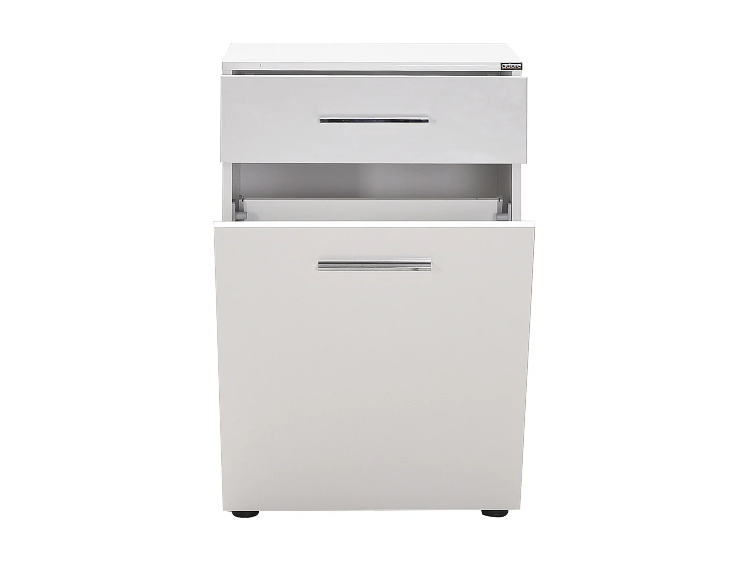 Meuble bas avec panier à linges blanc Lika 52cm