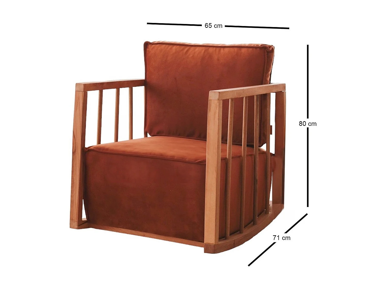 Mecedora Altadena 538, Marrón, 80x65x71cm