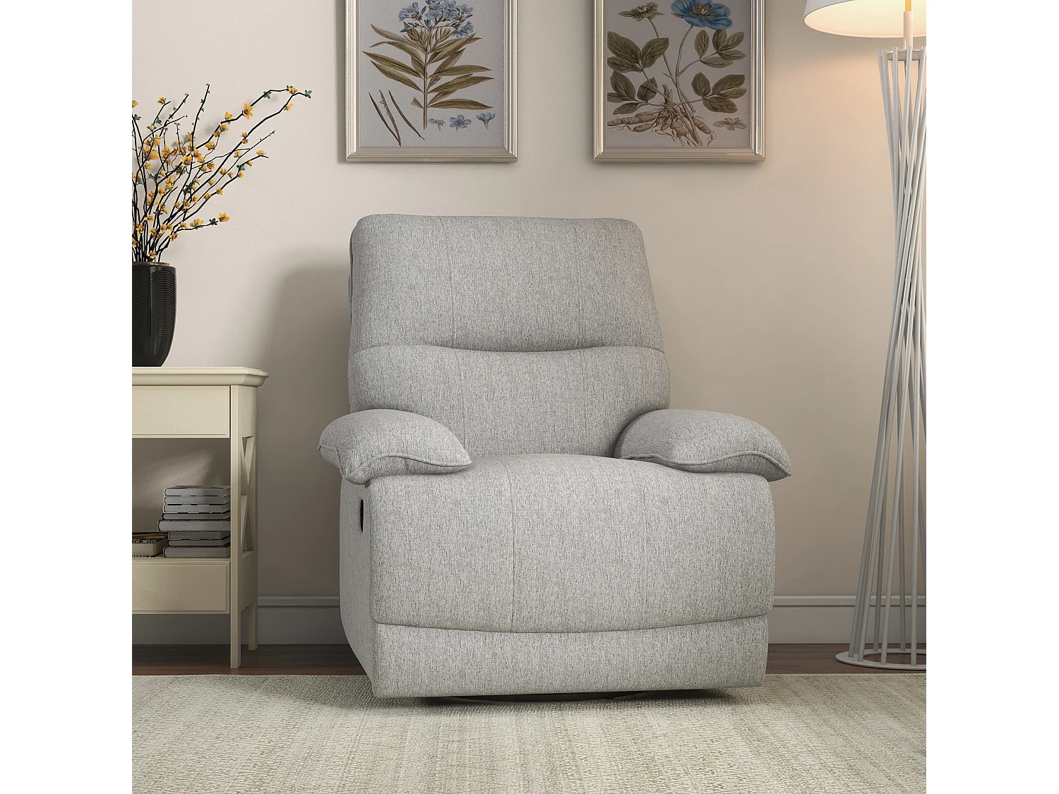 Poltrona Reclinável Dayla em Tecido Premium Cinza - Conforto e Estilo Nórdico