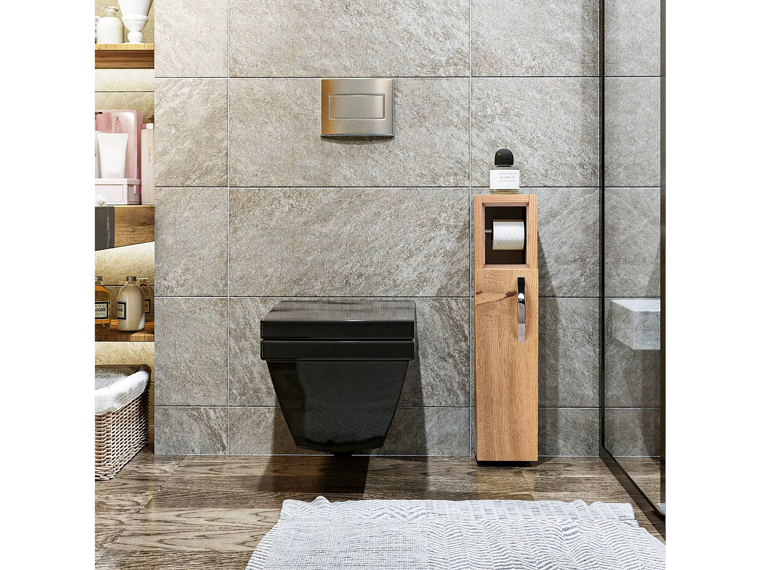 Mueble de baño de pared Kailua 433, Roble, Montada en la pared, Número de puertas: 1.00,