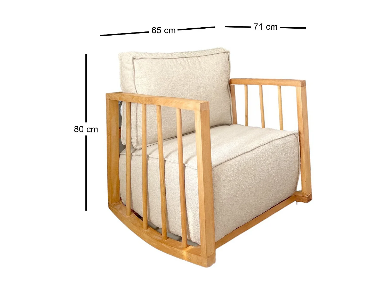 Mecedora Altadena 538, De color marrón claro, 80x65x71cm