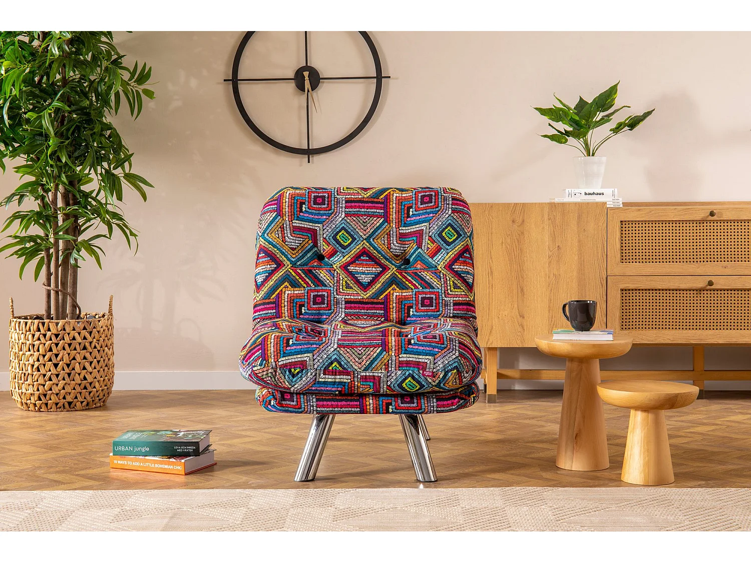 Sofá-Cama Misa Small Solo - Estilo Patchwork e Conforto Inigualável