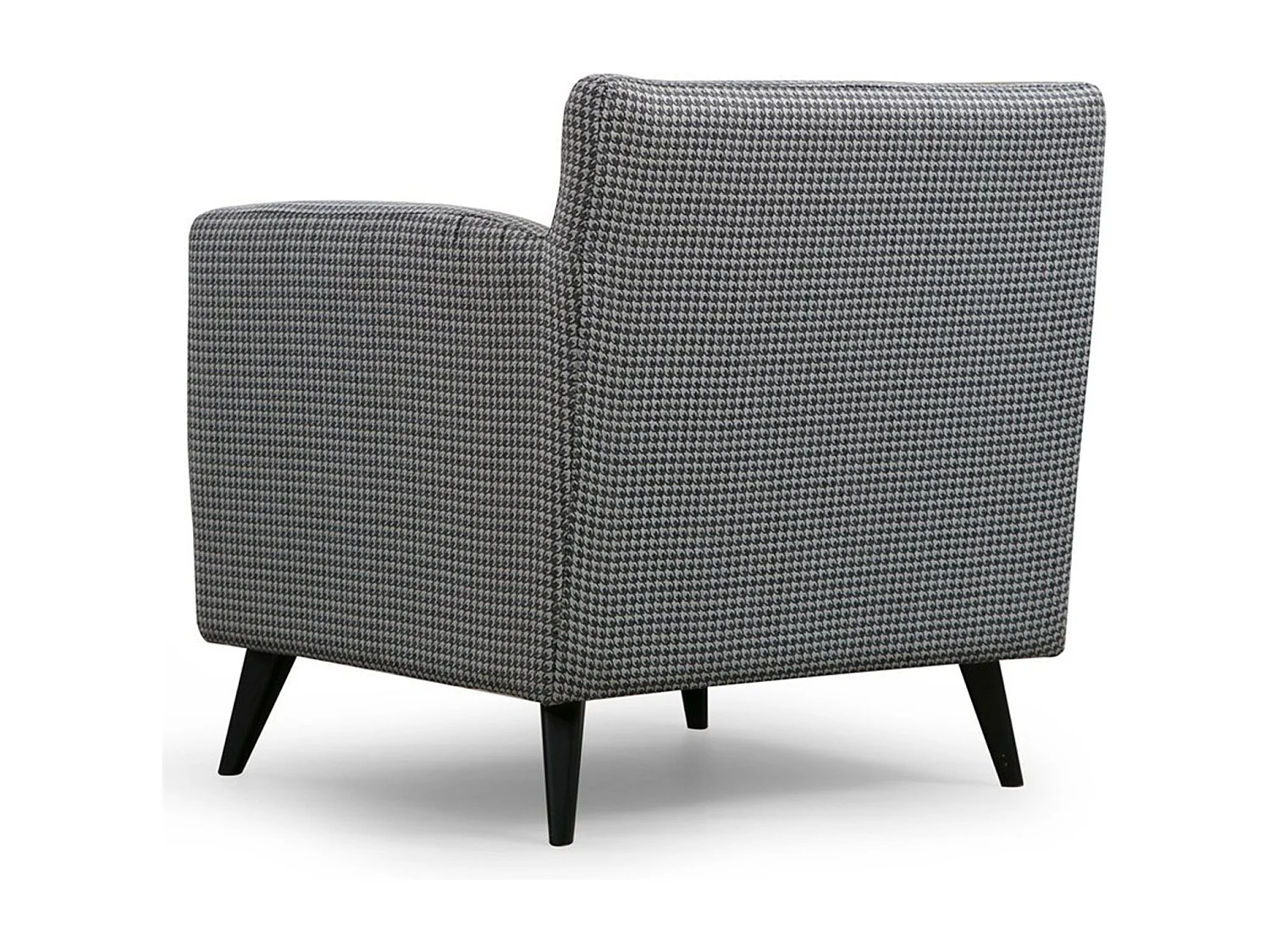 Sillón orejero elegante, blanco y negro, 82 x 75 x 83 cm | Estructura de madera de haya y aglomerado, 100 % poliéster, cojines portátiles |