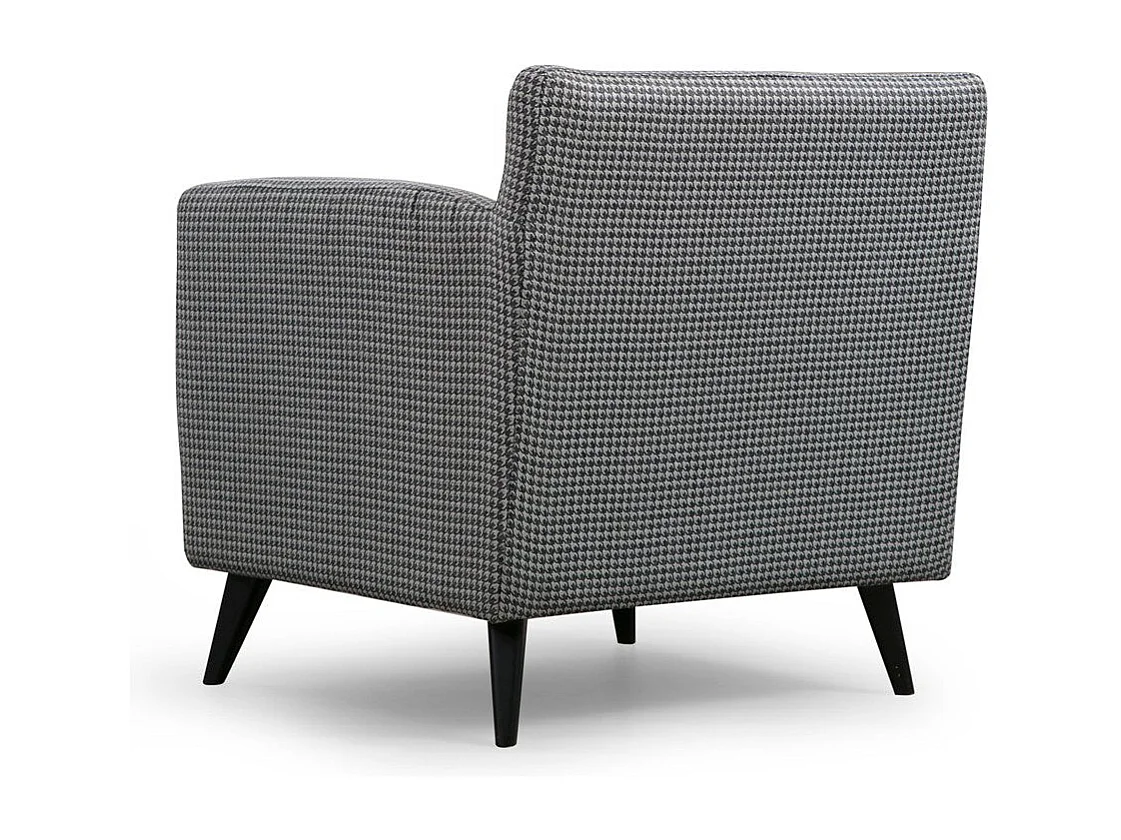 Elegancki fotel uszak, czarno-biały, 82 x 75 x 83 cm | Rama z drewna bukowego i płyty wiórowej, 100% poliester, przenośne poduszki | Idealny do