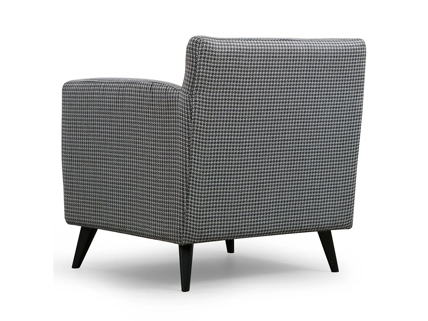 Sillón orejero elegante, blanco y negro, 82 x 75 x 83 cm | Estructura de madera de haya y aglomerado, 100 % poliéster, cojines portátiles |