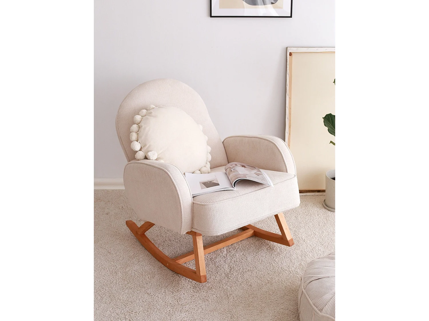 Elegancki fotel, biały aksamit, 78 x 91 x 75 cm | 100% poliester, rama bukowa, elegancki i wygodny do nowoczesnych przestrzeni