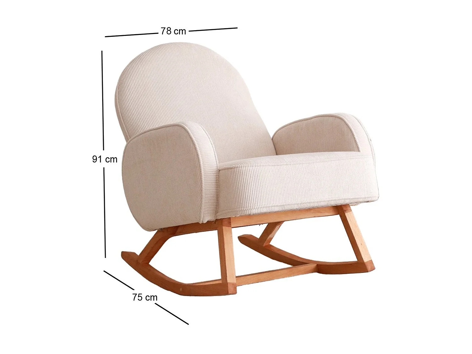 Elegancki fotel, biały aksamit, 78 x 91 x 75 cm | 100% poliester, rama bukowa, elegancki i wygodny do nowoczesnych przestrzeni