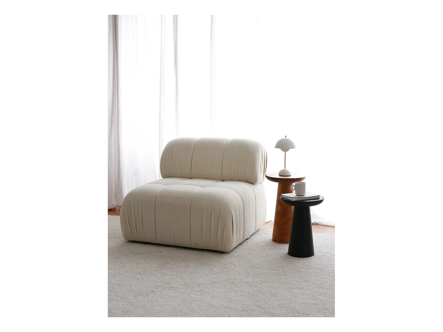 Sillón Altadena 564, Blanco, 74x89x89cm, Tapiz, Patas: Plástico