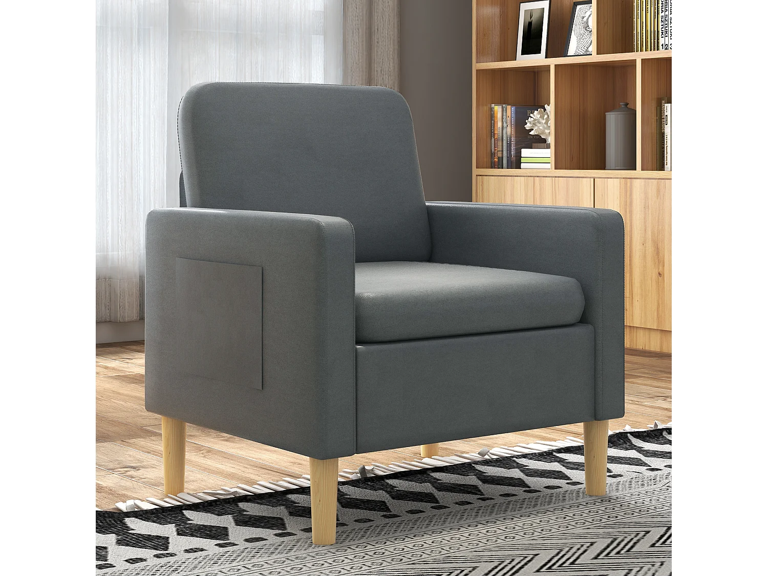 Butaca de salón gris 73x79x87 cm HOMCOM