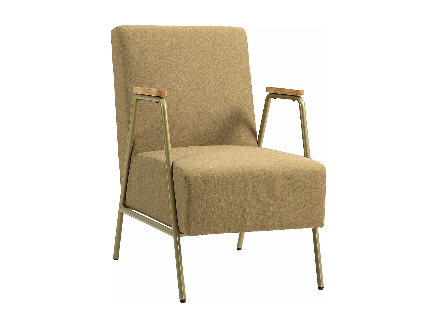 Poltrona Bella com Apoio de Braços em Aço Dourado - Estilo Moderno e Confortável - 62x81x92 cm - Cor Castanho