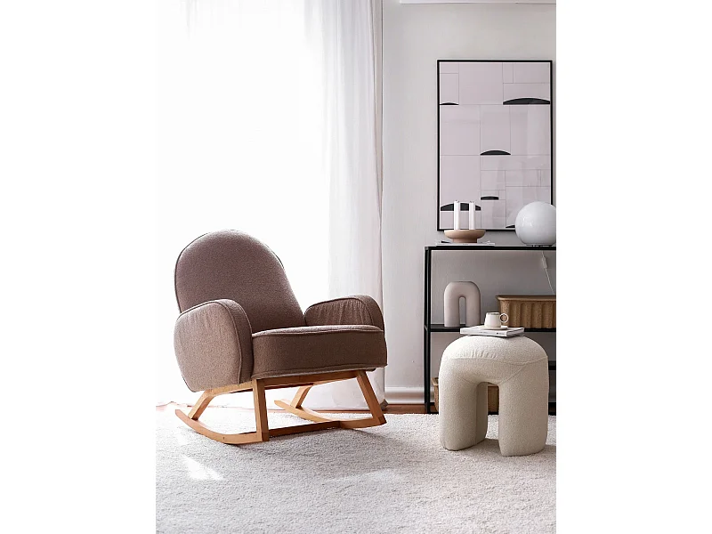 Elegancki fotel, brązowy sztruks, 78 x 91 x 75 cm | 100% poliester, rama bukowa, nogi 28 cm | Komfort i styl do salonów i sypialni