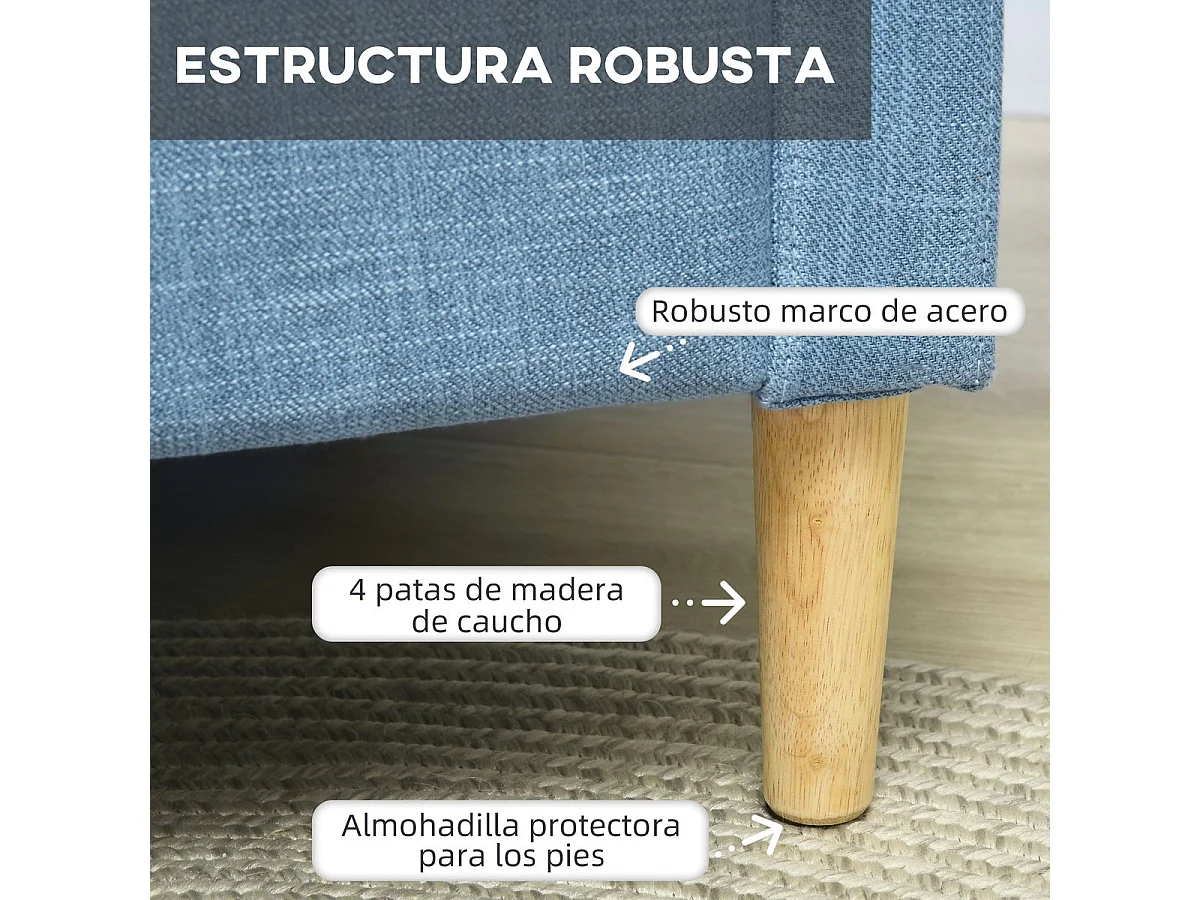 Poltrona Dool Azul em Tecido Premium com Bolsos Laterais - Design Nórdico Elegante