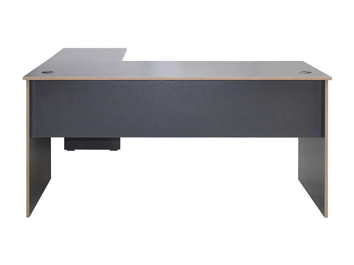 Secretária de Canto Executive - Design Moderno em Antracite e Carvalho - 160 x 75 x 144 cm