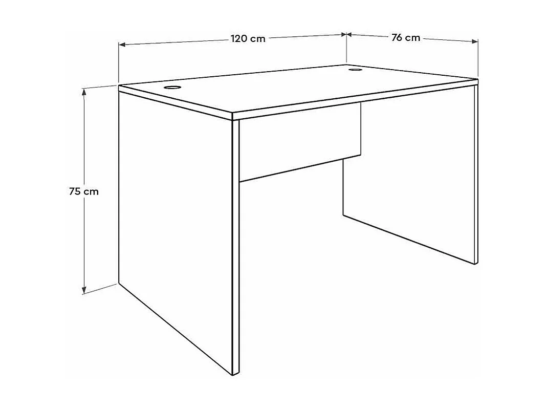 Secretária Moderna Simple - 120 cm Branco - Design Funcional para Estudo e Trabalho